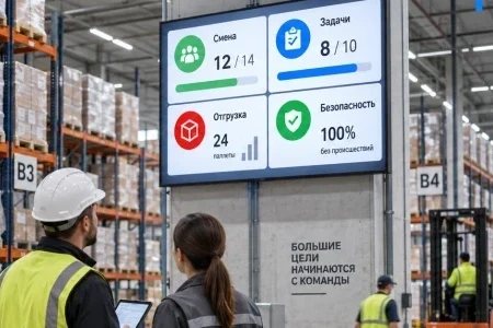 LED-экран на производстве и складе: рабочий инструмент для персонала